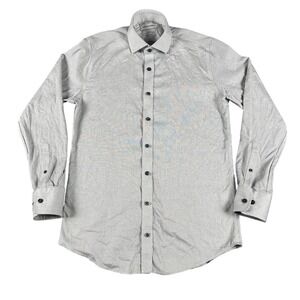 Twillory Shirt Mens 15 32/33 Gray Tailored Fit Long Sleeve Non Iron Safe Cotton
